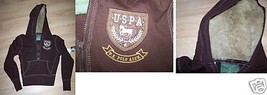 Juniors Size Small US Polo Association Brown Pullover Hoodie Top Horse New - £18.91 GBP