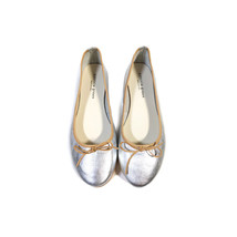 $258 NEW PATRICIA GREEN Shoes Silver Ballet Flats HANDMADE ITALY *PRIMO*... - £46.66 GBP
