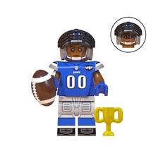 Football Player Lions Super Bowl NFL Rugby Players Minifigures Bricks Toys - $3.49