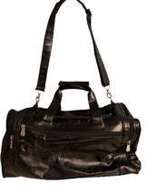 Caesars Palace Las Vegas Black Faux Leather Duffel Bag 18” x 10” x 10” - $29.69