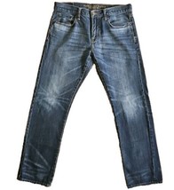 American Eagle Slim Straight Jeans Mens Blue Dark Wash Denim Pants 32x32 - $19.75