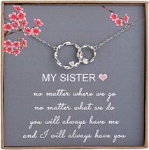 Sister Gifts from Sister Sterling Silver Interlocking Infinity 2 Circles... - $44.31