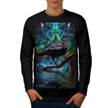 Surreal Galaxy Raven Tee Star Crow Men Long Sleeve T-shirt - £11.98 GBP