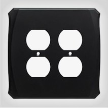 W34478-FB Serene Double Duplex Outlet Cover Plate Flat Black - £19.54 GBP