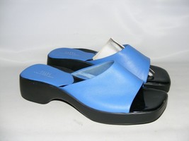 CRAZY HORSE Liz Claiborne Company Women Size 10 M  Blue Slides Slip On Sandals - £22.38 GBP