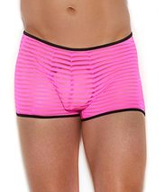 Elegant Moments Men&#39;s Striped Mesh Boxer Brief Neon Pink Large/X-Large - £19.62 GBP