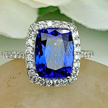 2.45ct Blue Sapphire Simulated Anniversary Engagement Band 14K White Gold Plated - £91.14 GBP
