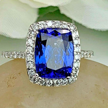 2.45ct Blue Sapphire Simulated Anniversary Engagement Band 14K White Gold Plated - £85.80 GBP