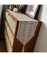 Vintage 11.8&quot;x70.8&quot; Farmhouse Crochet Beige Doily Boutique Country Table... - £17.51 GBP