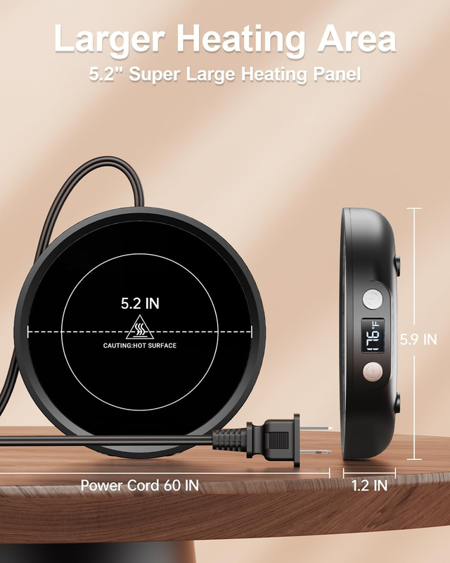 SWEETFULL Mug Warmer - Upgraded 36W Coffee Cup Warmer for Desk with 130℉-176℉ Di Item image 5
