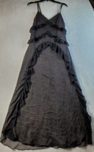 Rachel Roy Tank Dress Women Size 2 Black Floral 100% Polyester Sleeveless V Neck - £23.54 GBP