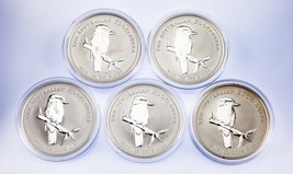 Lot of 5 2005 Australia $1 Silver 1oz Kookaburra (BU Condition) KM# 883 - £300.54 GBP