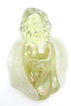 Fenton Carnival Iridescent Glass Angel with Frosted Wings – Handmade in USA - £35.91 GBP