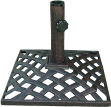 Umbrella Base Stand Cast Aluminum 50Lbs Nassau Weave Bronze - $3,383.47 MXN