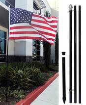 10&#39; Foot Black Aluminum Flag Pole Kit NO FLAG - $48.88