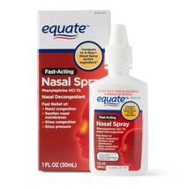 Equate Fast-Acting Nasal Spray, 1 fl oz for Cold Fever Nasal Congestion ... - £15.81 GBP