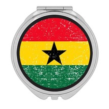 Ghana : Gift Compact Mirror Flag Retro Artistic Ghanaian Expat Country - $12.99