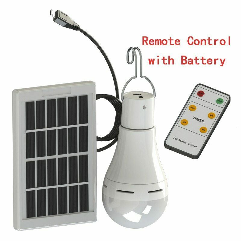 NEW LED Solar Remote Control Light Solar Bulb Lamp Indoor Waterproof Panel - $25.04+