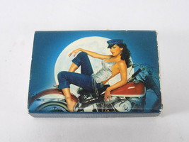 Vintage Atlas Matchbox Harley Pinup Cheesecake Fullmoon Posing Biker Lady - £2.76 GBP