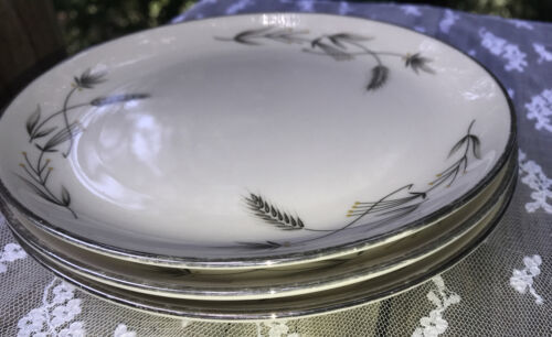 1950s Vintage 3 Plates Bread Dessert Silver Wheat Taylor Smith Taylor Taylorton Item image 8