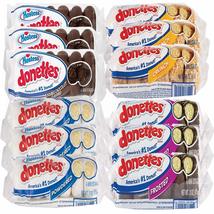 Hostess Donettes Variety Pack | Powdered, Frosted, Double Chocolate, and Crunch  - £46.98 GBP