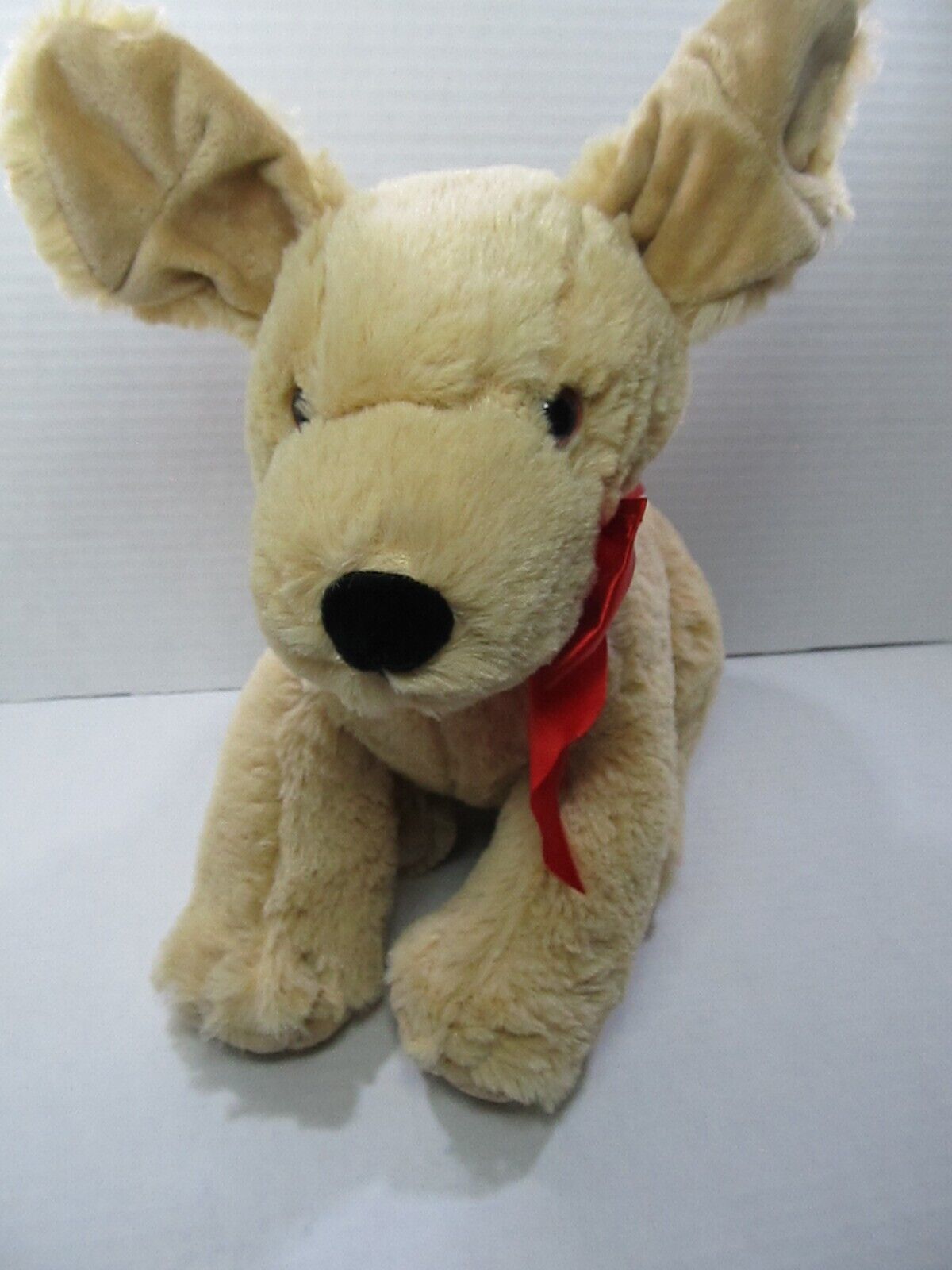 Melissa & Doug Sunny Yellow Lab Puppy Dog Plush Stuffed Animal Red Bow 10" #7480 - £11.18 GBP