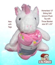 Homerbest 13 inch Unicorn Plush Toy and Throw Blanket Set - new with tags - £15.10 GBP