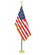 Bestselling U.S. Flag Set w/ 8&#39; Pole Stand &amp; Eagle Ornament for Offices ... - £158.27 GBP