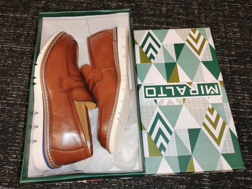 New Miralto Boulevard Cognac Men's # 9.5 Fashion Shoes Studio Collection Stitch Item image 12