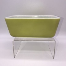 Vintage Pyrex Olive Green 0502 Refrigerator Dish Avocado Ovenware Loaf Misprint - £11.98 GBP