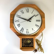 Vtg MCM Sessions United Convex Domed Electric Wall Clock Brass Pendulum ... - $45.00
