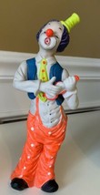 Vintage UCGC Clown Playing Violin Singing NEON Colors Orange Polka Dot Pants - £16.69 GBP