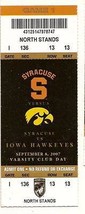 2007 Sept 8th Full Ticket Syracuse @ Iowa NCAA Football Kinnick Stadium - £18.06 GBP