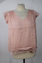 NWT Velvet Graham Spencer S Pink V-Neck Viscose Ruffle Sleeve Top - £23.00 GBP