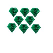 ZGjoy 8pcs 10in Green Paper Diamond Honeycomb Balls Decoration - $4.46