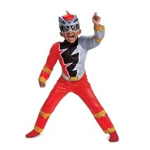 NEW Red Power Ranger Dino Fury Halloween Costume Toddler 2T Jumpsuit Mask - £11.70 GBP