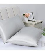 2 Pack Satin Pillowcases for Hair &amp; Skin, Silk Pillowcase Queen 20X30 SI... - $16.82