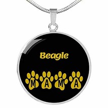 Beagle Mama Circle Necklace Engraved 18k Gold 18-22&quot; Dog Owner Lover Jewelry - £54.26 GBP