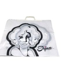 Vintage Seifert&#39;s Store Shopping Bag, Black and White Flapper Head Art, ... - £44.90 GBP