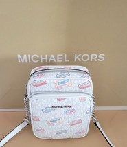 Michael Kors Jet Set Travel Medium NS Chain Crossbody Handbag Optic Whit... - $75.10