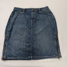 Simply Vera Verawang RN#73277 Women's Blue Zipper Accents Denim Skirt Size 10 image 14