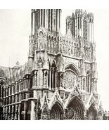 Rheims Cathedral Before Destruction By German Shelling WW1 Print 1917 Sm... - $552.13 MXN
