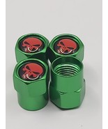 Set of 4 Green Punisher Tire Valve Stem Caps For Car, Standard Fitting #98 - $9.32 CAD
