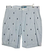 Ralph Lauren Prospect Shorts Size 35 Mens Blue White Stripe Preppy Coastal  - $740.59 MXN