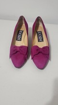 Escada Block Heels Women’s Size 38.5 B Purple Suede Leather Pumps Magent... - $1,611.13 MXN