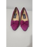 Escada Block Heels Women’s Size 38.5 B Purple Suede Leather Pumps Magent... - $85.00