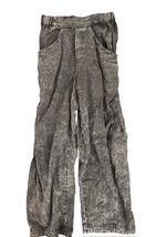 Free People High Road Barrel Pants XS Gray Acid Wash Pull On Linen Blend Boho image 2