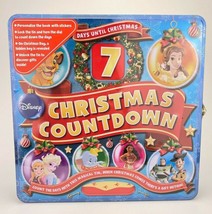 Disney 7 Days Until Christmas Countdown Advent Book Locking Tin &amp; Stickers New - £15.12 GBP