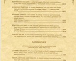 The Environment Restaurant Menu Knoxville Zoo Knoxville Tennessee - $17.82