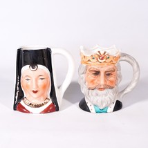 Nasco Japan King Arthur &amp; Queen Guinevere Toby Coffee Mug Tea Cup Vintage Heads - $22.44